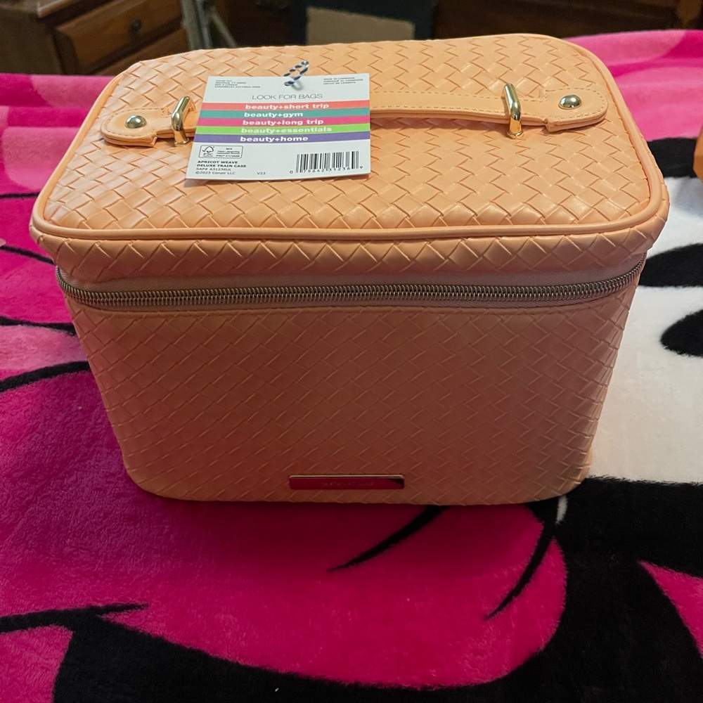 New Peach Tartan+Twine Cosmetic Bag